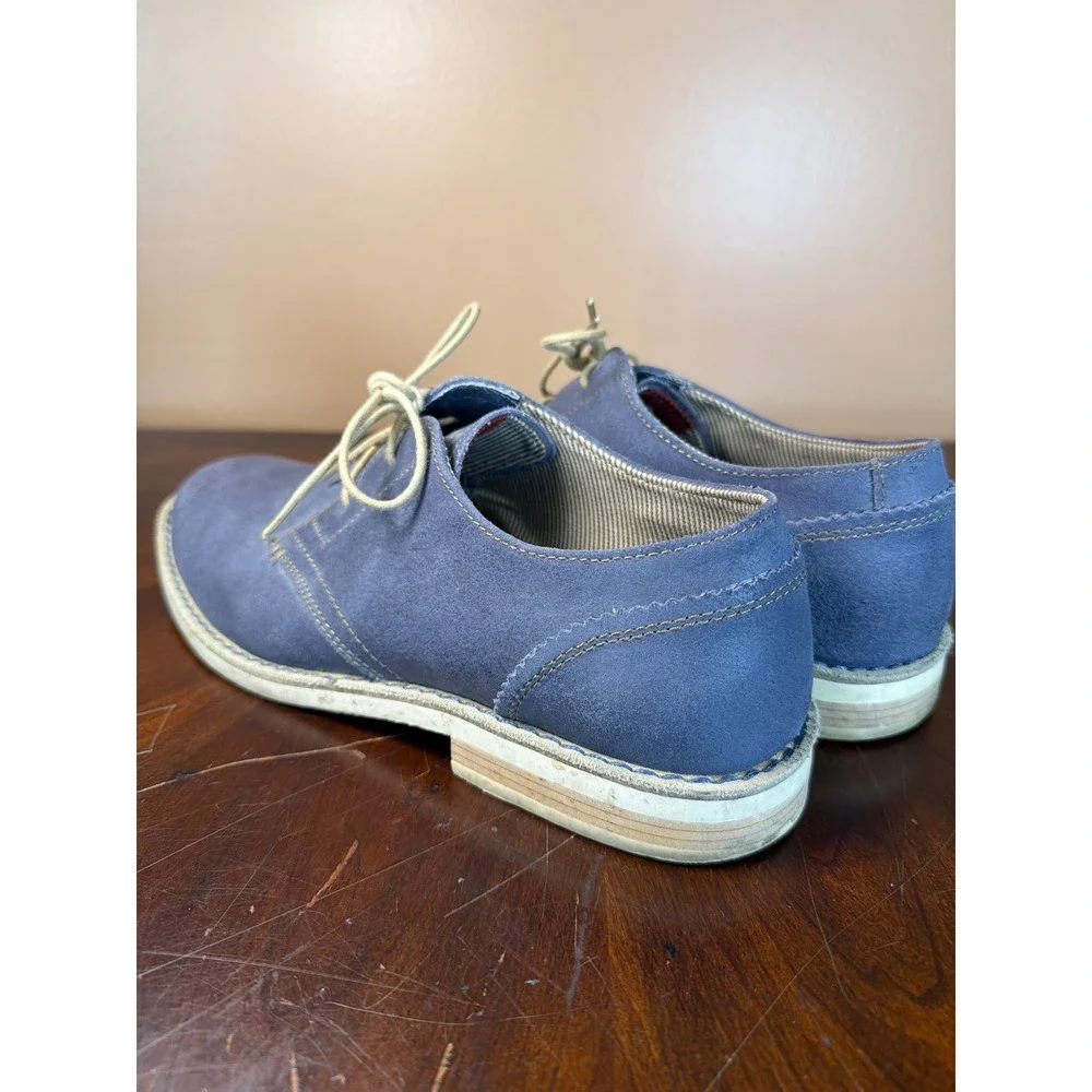 Original Penguin Mens Blue Suede Derby Shoes Lace Up‎ Oxford Casual Dress Shoes